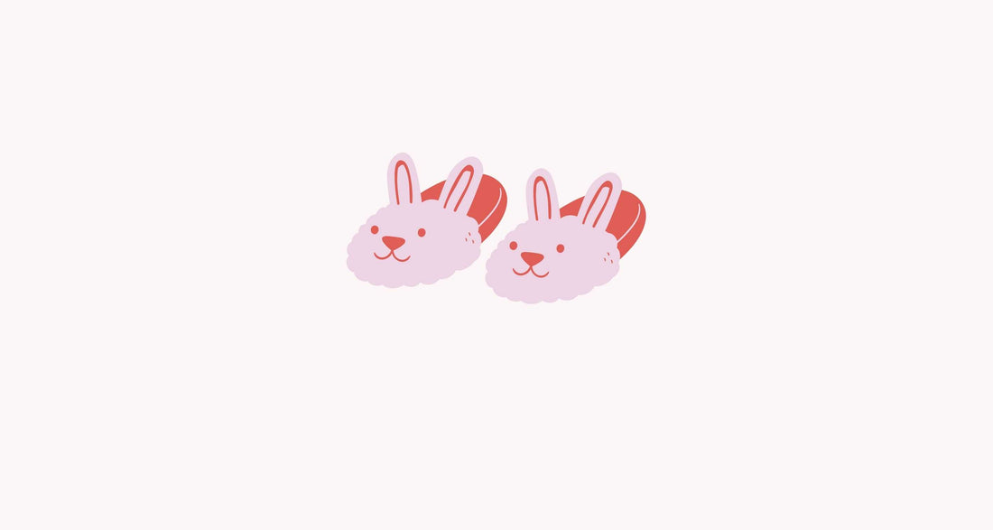 Ways to Make Pumping More Comfy, Love your Breast Friends - Rabbit slippers on pink background